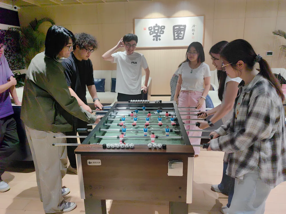 playing table football
